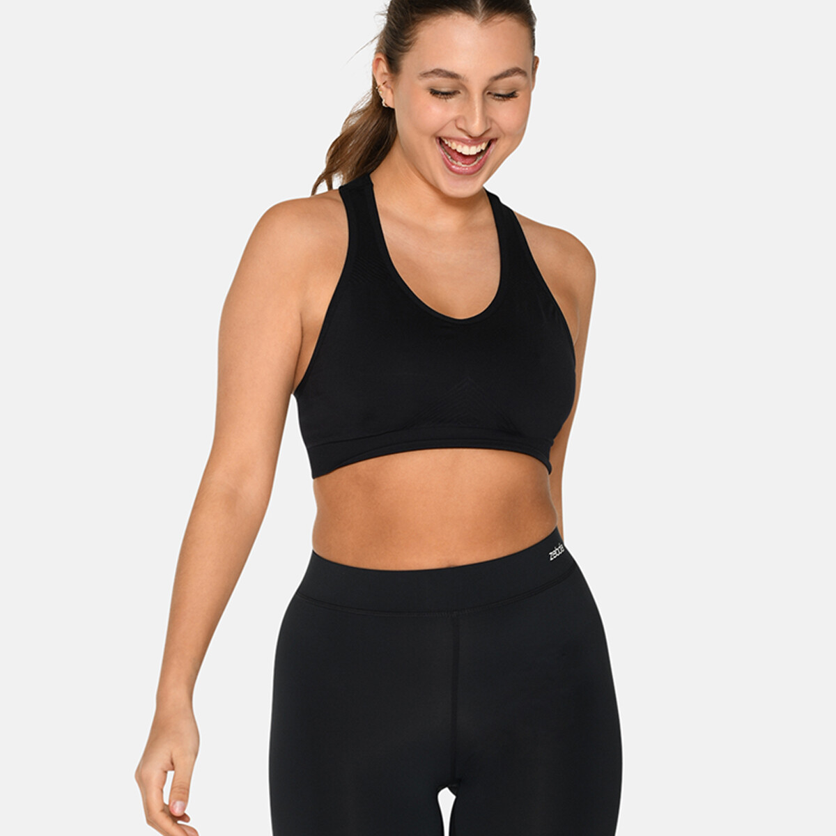 Zebdia Seamless Sport BH, Farbe: Schwarz, Größe: M/L, Damen von Zebdia