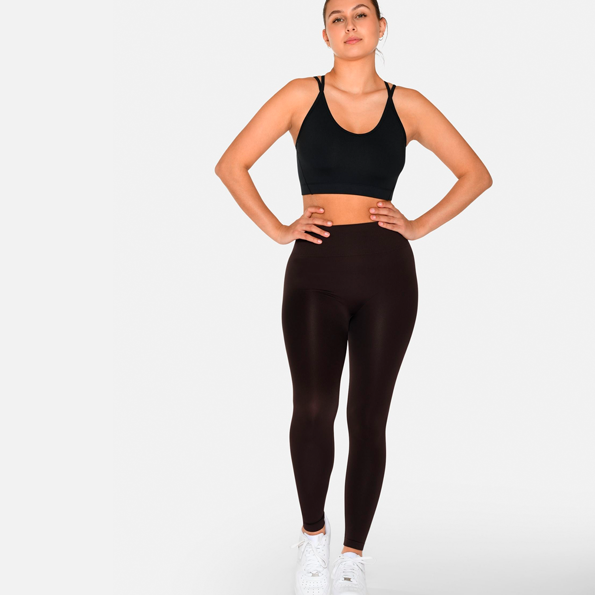 Zebdia Women Seamless Leggings, Farbe: Schwarz Braun, Größe: XL/XXL, Damen von Zebdia