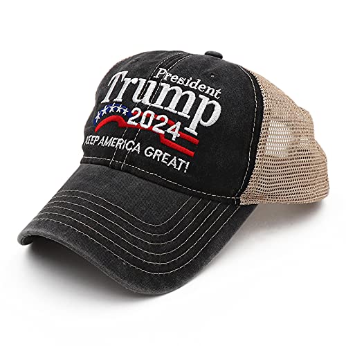 Zebery Trump Cap 2024, Donald Trump Hat 2024 Keep America Great Cap 3D Stickerei Einstellbare Baseball Cap Hut von Zebery