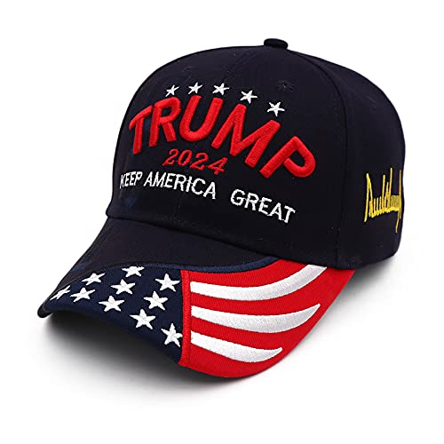 Zebery Trump Cap 2024, Donald Trump Hat 2024 Keep America Great Cap 3D Stickerei Einstellbare Baseball Cap Hut von Zebery