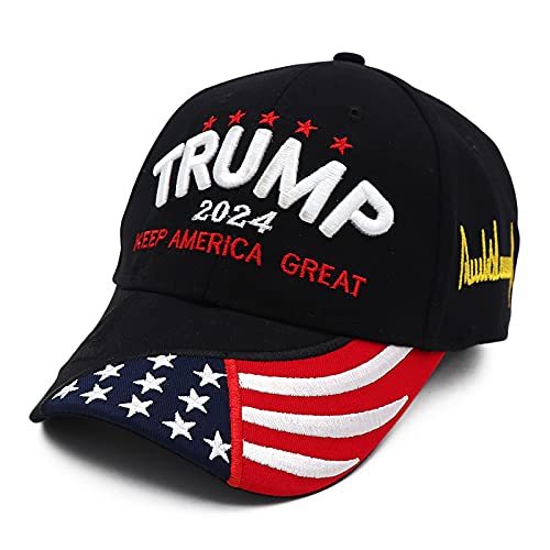 Zebery Trump Cap 2024, Donald Trump Hat 2024 Keep America Great Cap 3D Stickerei Einstellbare Baseball Cap Hut von Zebery