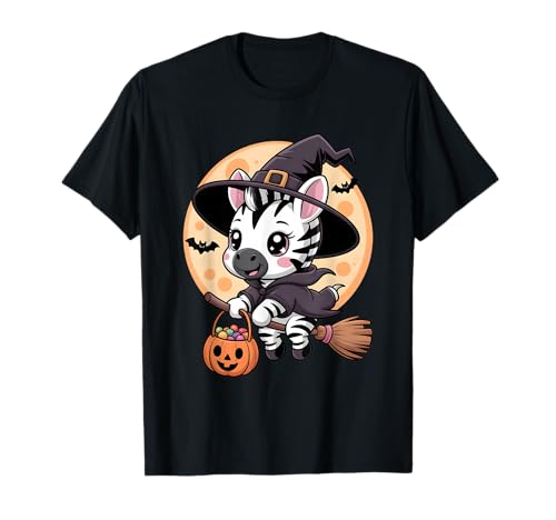 Zebra Hexenhut Kürbis Halloween Kostüm Herren Damen Kinder T-Shirt Zebra Hexenhut Kürbis Halloween Kostüm Herren Damen Kinder T-Shirt von Zebra Lover Halloween Party Wear