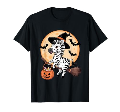 Zebra Hexenhut Kürbis Halloween Kostüm Herren Damen Kinder T-Shirt Zebra Hexenhut Kürbis Halloween Kostüm Herren Damen Kinder T-Shirt von Zebra Lover Halloween Party Wear