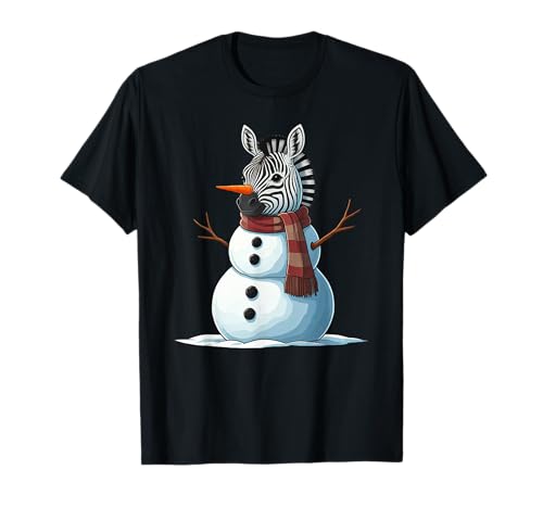 Lustiger Zebra Schneemann Schal Weihnachten Damen Herren Kinder T-Shirt von Zebra Lovers Christmas Costume for Women Men Kid