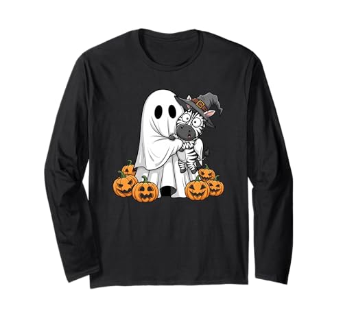 Lustiger Geist Zebra Kürbis Halloween Kinder Herren Damen Langarmshirt Lustiger Geist Zebra Kürbis Halloween Kinder Herren Damen Langarmshirt von Zebra Lovers Cute Halloween Outfits for Boy Girl