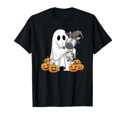 Lustiger Geist Zebra Kürbis Halloween Kinder Herren Damen T-Shirt Lustiger Geist Zebra Kürbis Halloween Kinder Herren Damen T-Shirt von Zebra Lovers Cute Halloween Outfits for Boy Girl