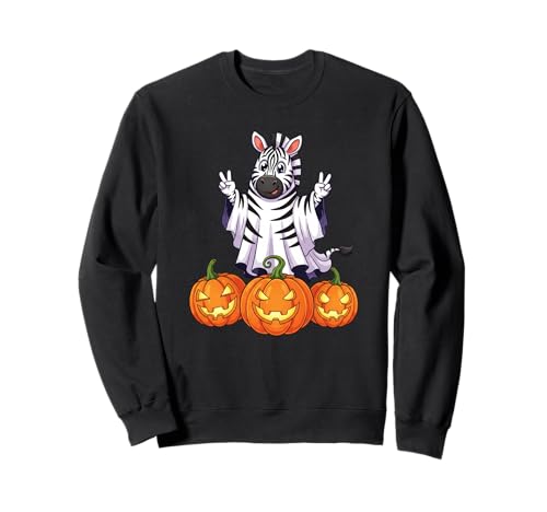 Lustiger Zebra-Geist Kürbis Boo Halloween Kinder Herren Damen Sweatshirt Lustiger Zebra-Geist Kürbis Boo Halloween Kinder Herren Damen Sweatshirt von Zebra Lovers Halloween Ghost Pumpkin Outfits