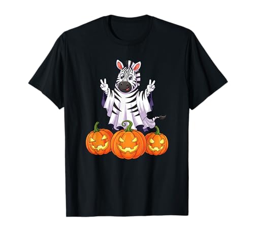 Lustiger Zebra-Geist Kürbis Boo Halloween Kinder Herren Damen T-Shirt Lustiger Zebra-Geist Kürbis Boo Halloween Kinder Herren Damen T-Shirt von Zebra Lovers Halloween Ghost Pumpkin Outfits