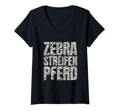 Damen Zebrastreifenpferd Zebrastreifen Pferd Aua Aua Malle B06 T-Shirt mit V-Ausschnitt Damen Zebrastreifenpferd Zebrastreifen Pferd Aua Aua Malle B06 T-Shirt mit V-Ausschnitt von Zebrastreifenpferd Mallorca Aua Aua Fun Saufen