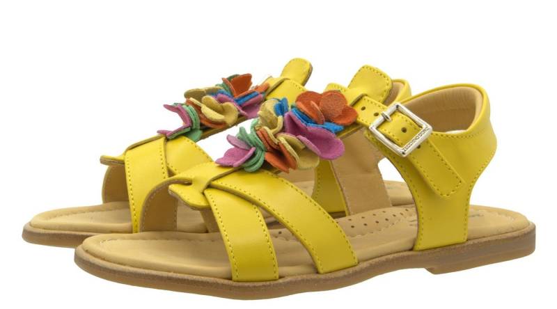 Zecchino d'Oro Zecchino d'Oro Sandalen Mädchen F21 5051 Leder mit 3D Bkumen Gelb Sandalette von Zecchino d'Oro