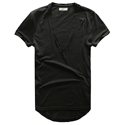 Zecmos Herren-T-Shirt, tiefer V-Ausschnitt, unisex - Schwarz - Mittel von Zecmos