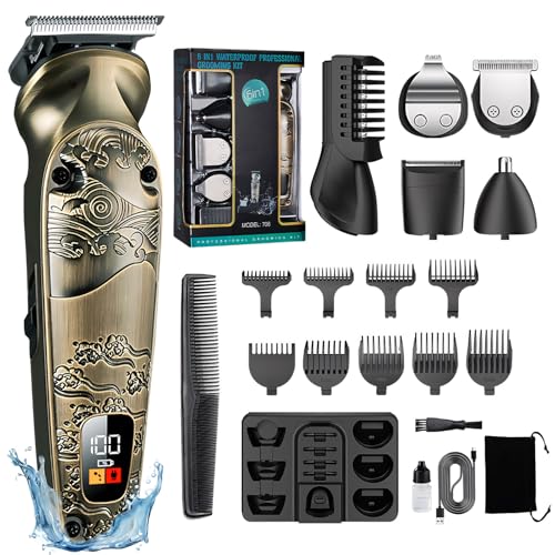 Zecnaud Haarschneidemaschine Profi Barttrimmer Herren, Barttrimmer Elektrischer Rasierer mit LED Anzeige, Rostfreiem Stahlkopf 180 Min Laufzeit für Bart- und Körperpflege Haarschneidemaschine (6 in 1) Zecnaud Haarschneidemaschine Profi Barttrimmer Herren, Barttrimmer Elektrischer Rasierer mit LED Anzeige, Rostfreiem Stahlkopf 180 Min Laufzeit für Bart- und Körperpflege Haarschneidemaschine (6 in 1) von Zecnaud