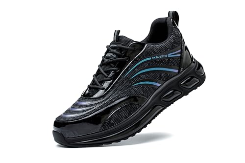 Zedazoom Stahlkappe Sicherheitsschuhe Leichte Atmungsaktive Trainingsschuhe Verschleiß- Druckfeste Modische Bequeme Arbeitsschuhe Für Männer Frauen von Zedazoom