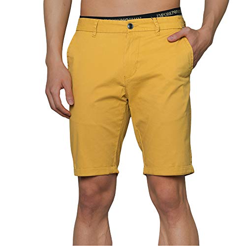 Zedelmaier Herren Kurze Modernhose aus Baumwolle Cuba Chino Shorts Kurze Hose Regular Bermudas Sommerhose Herrenshorts (Gelb, 42) von Zedelmaier