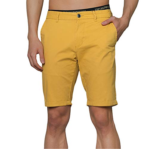 Zedelmaier Herren Kurze Modernhose aus Baumwolle Cuba Chino Shorts Kurze Hose Regular Bermudas Sommerhose Herrenshorts (Gelb, 44) von Zedelmaier