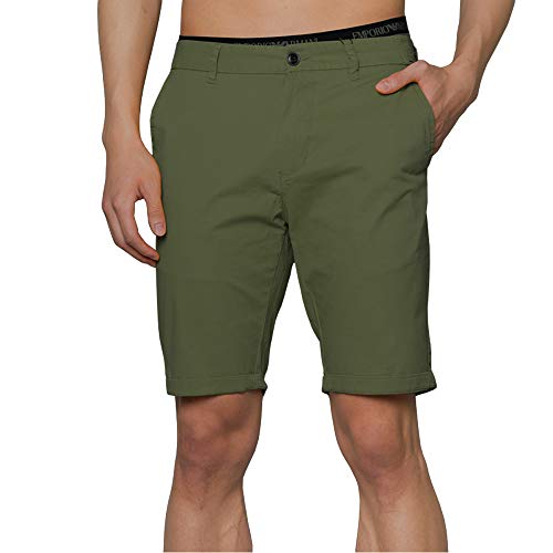 Zedelmaier Herren Kurze Modernhose aus Baumwolle Cuba Chino Shorts Kurze Hose Regular Bermudas Sommerhose Herrenshorts (Grün, 46) von Zedelmaier