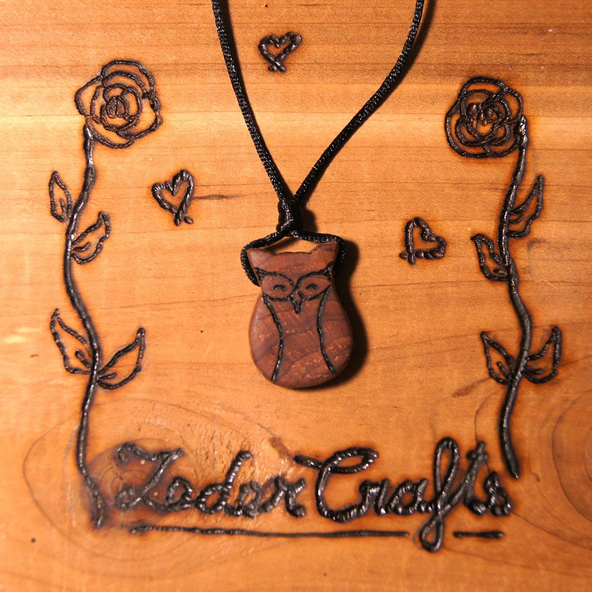 Holz Eule Halskette Anpassbare Holz Eule Halskette Anpassbare von ZederCrafts