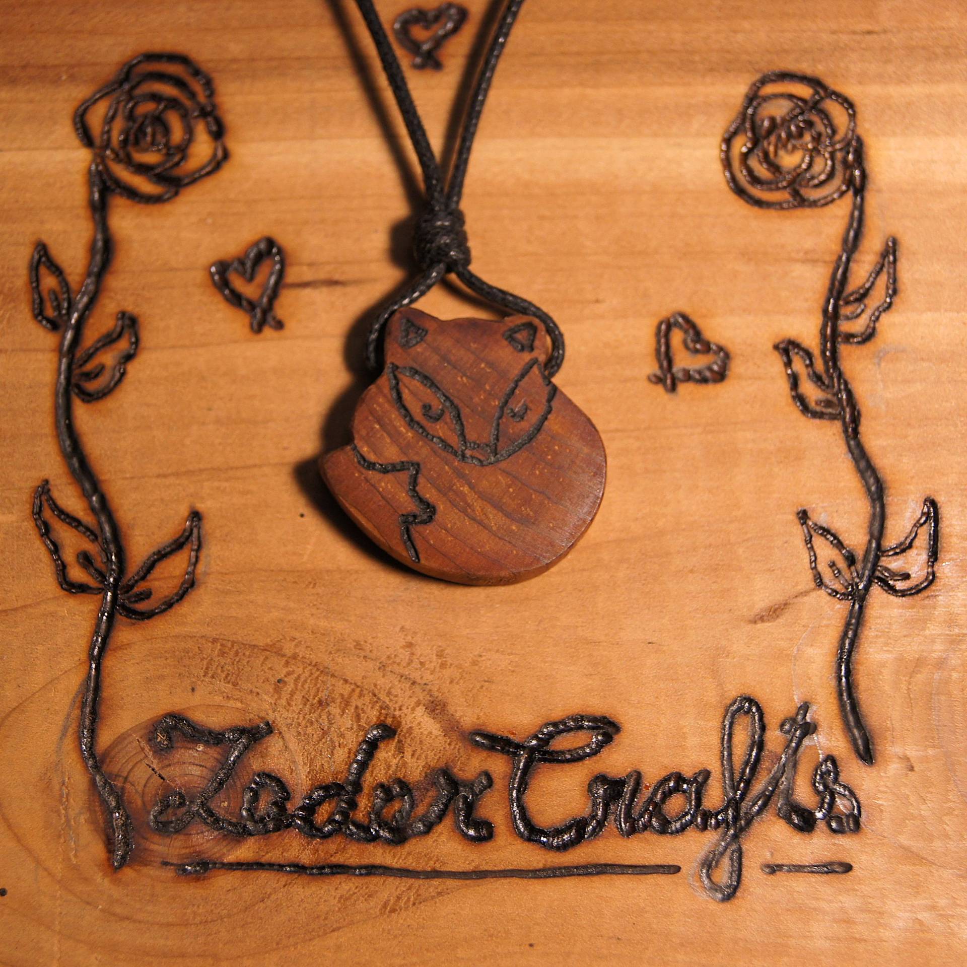 Personalisierbare Handgemachte Fuchs Halskette | Zedernholz Personalisierbare Handgemachte Fuchs Halskette | Zedernholz von ZederCrafts