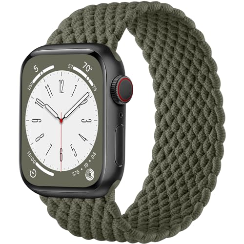 Zedoli Dehnbares Nylon-Solo-Loop-Armband, kompatibel mit Apple Watch, für Damen und Herren, weich, atmungsaktiv, geflochten, sportlich, elastisches Armband für iWatch Serie 9, 8, 7, 6, 5, 4, 3, 2, 1, von Zedoli