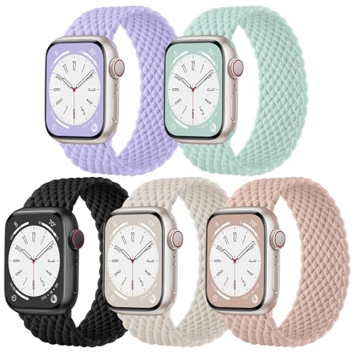 Zedoli Dehnbares Nylon-Solo-Loop-Armband für Apple Watch, 44 mm, 45 mm, 42 mm, 49 mm, weiches, elastisches, geflochtenes Sport-Ersatzband für iWatch-Armbänder für Damen und Herren, Serie 9, 8, 7, 6, von Zedoli