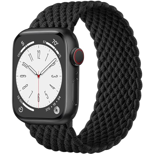 Zedoli Geflochtenes Solo-Loop-Armband, kompatibel mit Apple Watch, 38 mm, 40 mm, 41 mm, für Damen und Herren, dehnbares Nylon, Sport, elastisches Solace-Armband, Ersatzbänder für iWatch Serie 9, 8, 7, von Zedoli