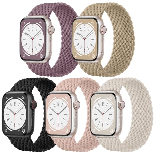 Zedoli Geflochtenes Solo-Loop-Armband für Apple Watch, kompatibel mit Apple Watch, 44 mm, 45 mm, 42 mm, 49 mm, für Damen und Herren, dehnbares Nylon, elastisch, Sportarmband für Apple Watch SE, iWatch von Zedoli