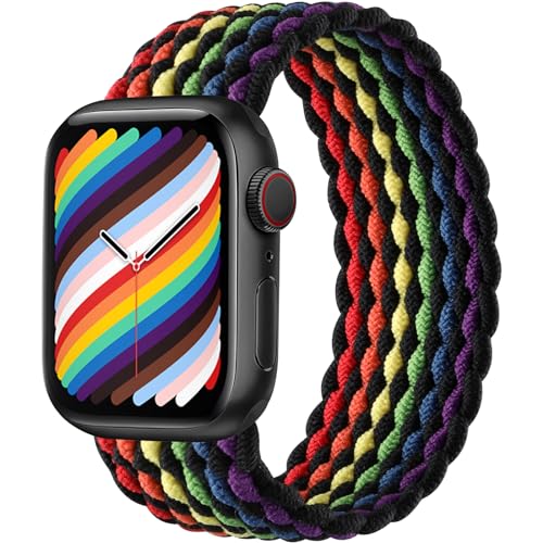 Zedoli Kompatibel mit Apple Watch Armband 42 mm, 44 mm, 45 mm, 49 mm, Herren, dehnbares, geflochtenes Solo-Loop-elastisches Nylon-Sportarmband für Apple Watch Ultra/Ultra 2, iWatch Serie 9, 8, 7, 6, von Zedoli