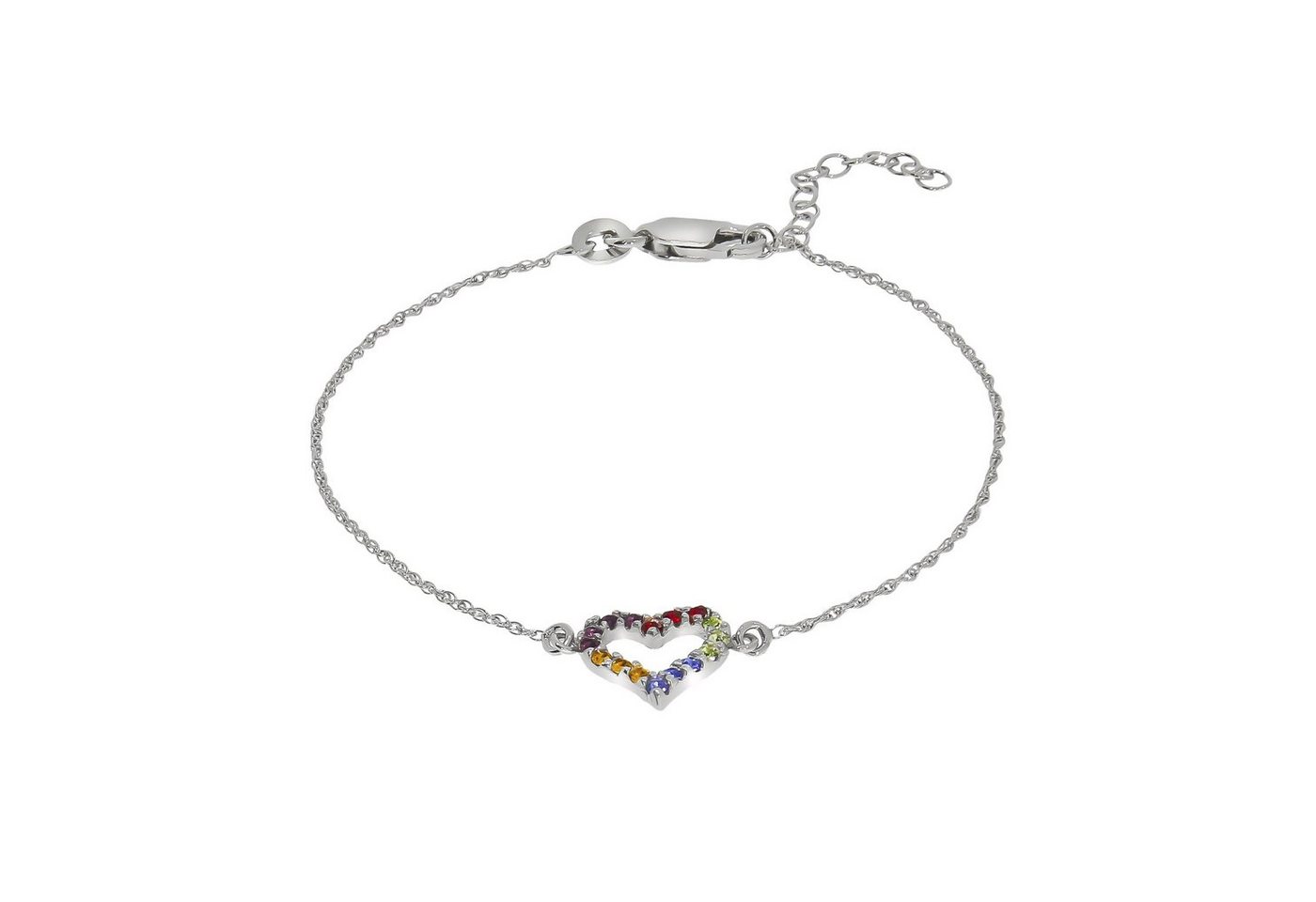 Zeeme Armband 925/- Sterling Silber Zirkonia Herz Kristalle von Zeeme