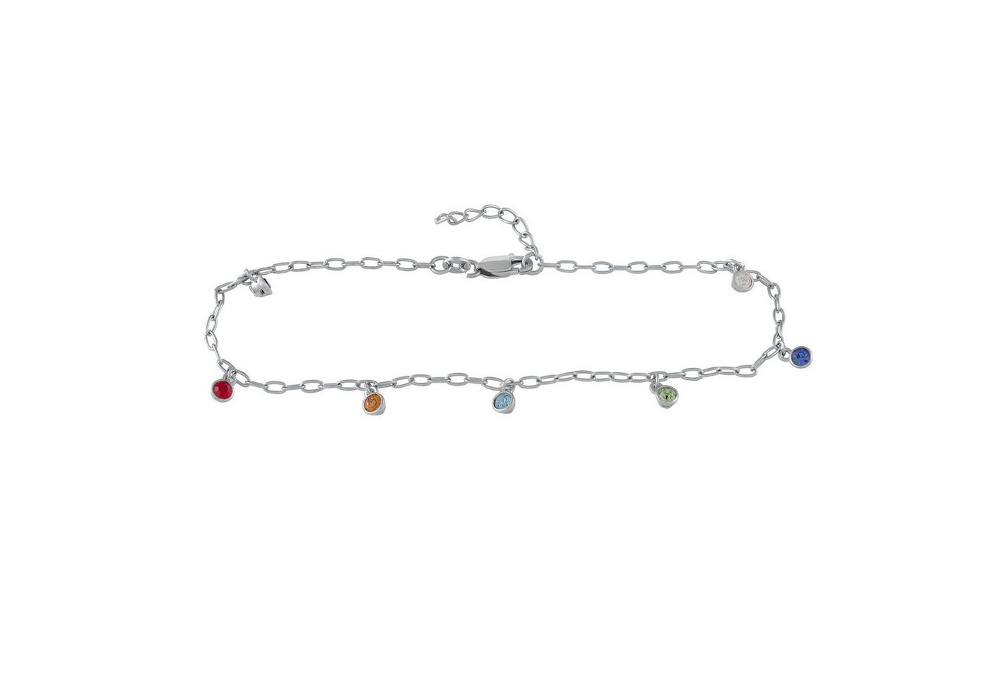 Zeeme Armband 925 Silber rhodiniert bunte Kristalle von Zeeme