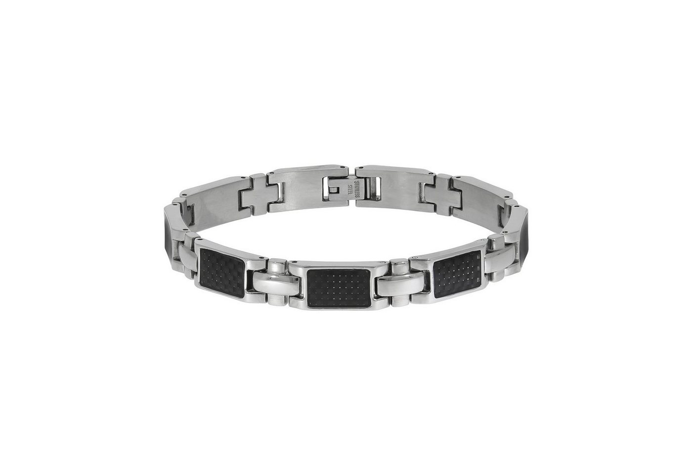 Zeeme Armband Edelstahl poliert mit Carbon von Zeeme