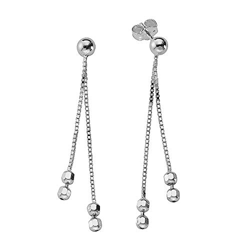 Zeeme Basic Damen Ohrhänger 925/- Sterling Silber 4,4cm Rhodiniert weiß 301220009R von Zeeme