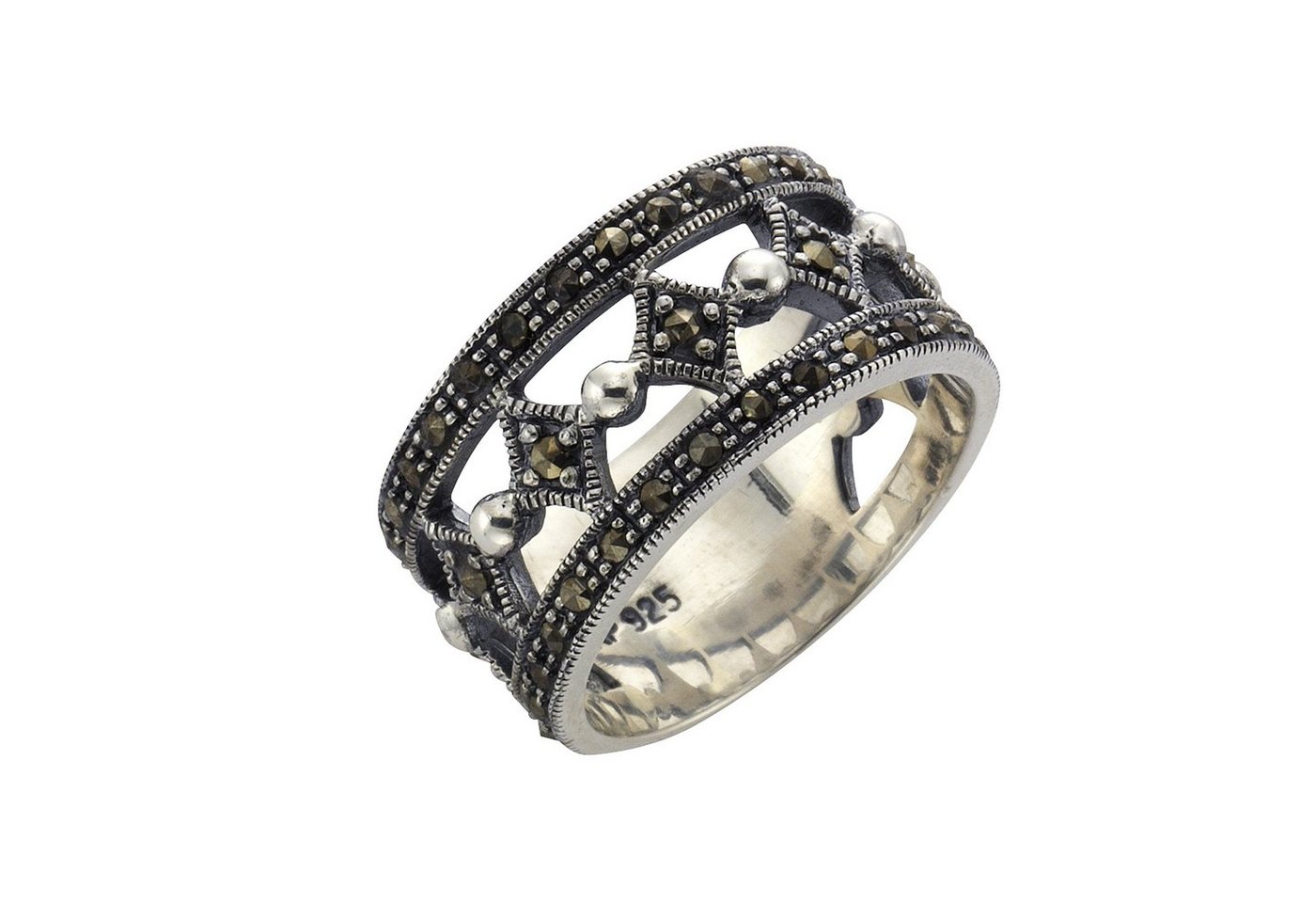 Zeeme Fingerring 925/- Sterling Silber Markasit von Zeeme