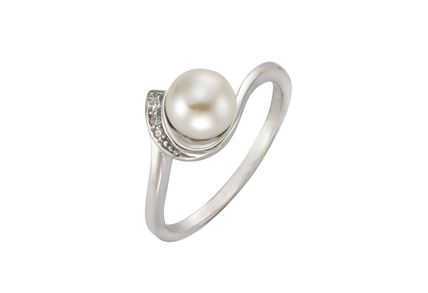 Zeeme Fingerring 925/- Sterling Silber Perle Zirkonia weiß von Zeeme