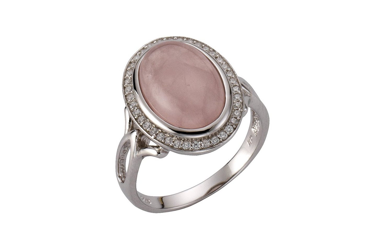 Zeeme Fingerring 925/- Sterling Silber Rosenquarz von Zeeme