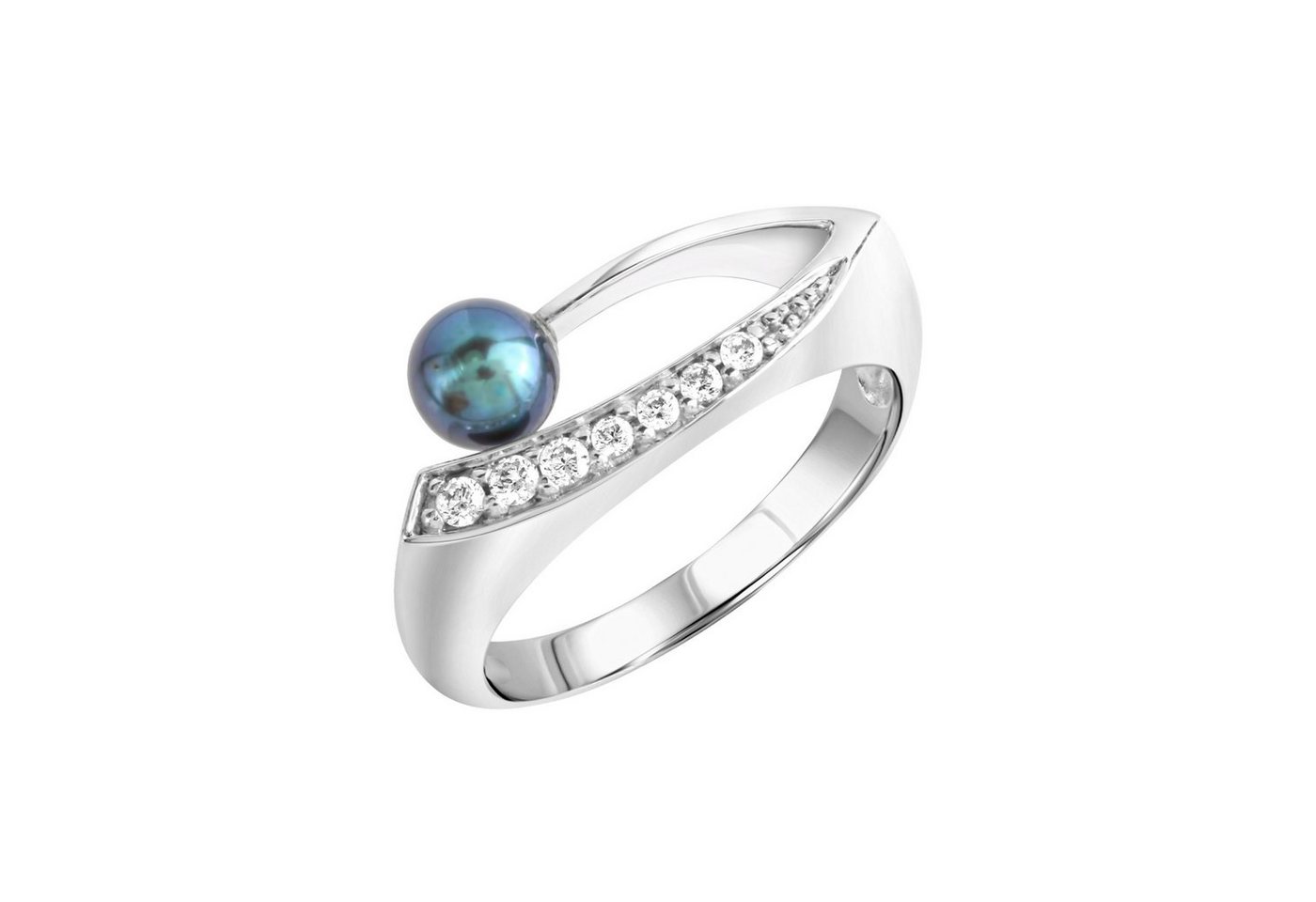 Zeeme Fingerring 925 Sterling Silber Perle & Zirkonia von Zeeme