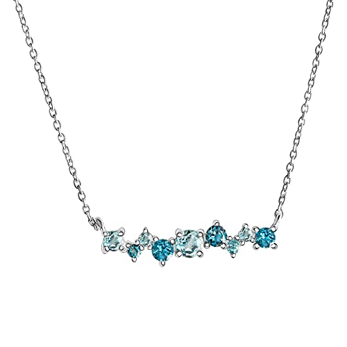 Zeeme Gemstones Damen Collier 925/- Sterling Silber 42+3cm Glänzend weiß 358250298-1 von Zeeme