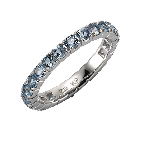 Zeeme Gemstones Damen Ring 925/- Sterling Silber Glänzend Blautopas beh. weiß 283270004-1 von Zeeme