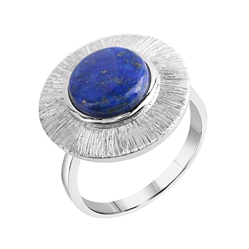 Zeeme Gemstones Damen Ring 925/- Sterling Silber Glänzend Lapislazuli weiß 3,10ct. 360272514 von Zeeme