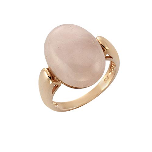 Zeeme Gemstones Damen Ring 925/- Sterling Silber rotvergoldet Rosenquarz rosa 360271737RV von Zeeme