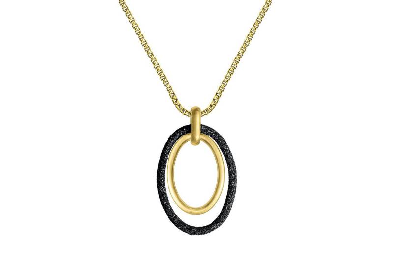 Zeeme Kette mit Anhänger Edelstahl gelb plattiert mit Stardust grau von Zeeme