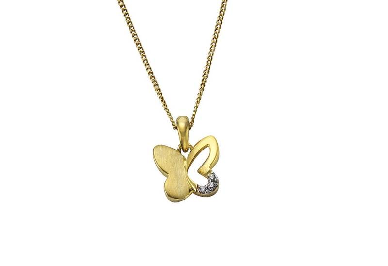 Zeeme Kette mit Anhänger Gold 333 Schmeterling-Motiv 36/38cm lang von Zeeme