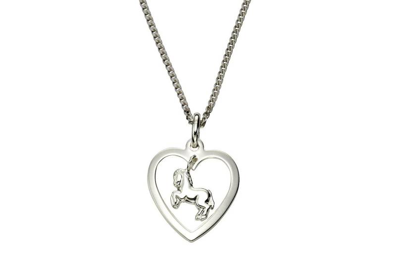 Zeeme Kette mit Anhänger Silber 925 mit Herz und Pferde-Anhänger 45cm lang von Zeeme