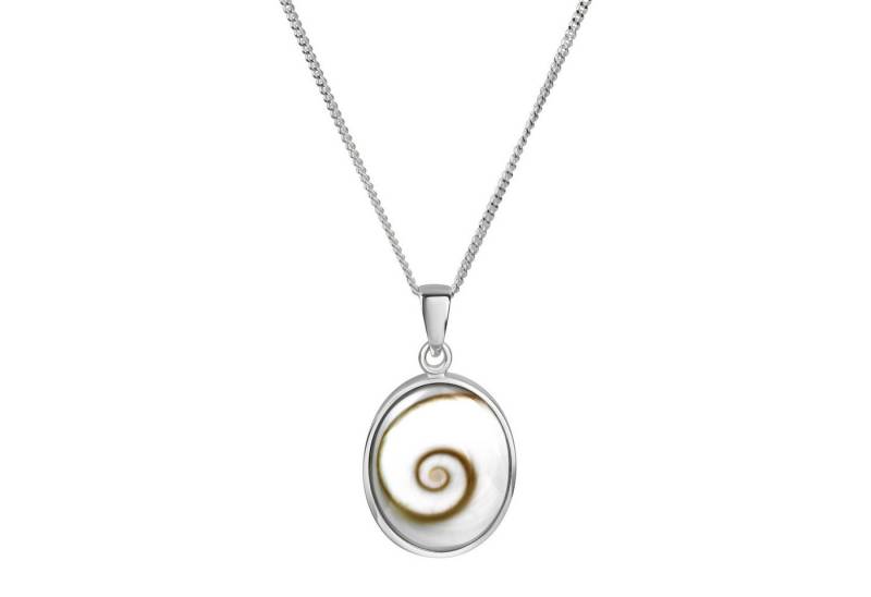 Zeeme Kette mit Anhänger Silber 925 rhodiniert mit weißer Muschel 45cm lang von Zeeme