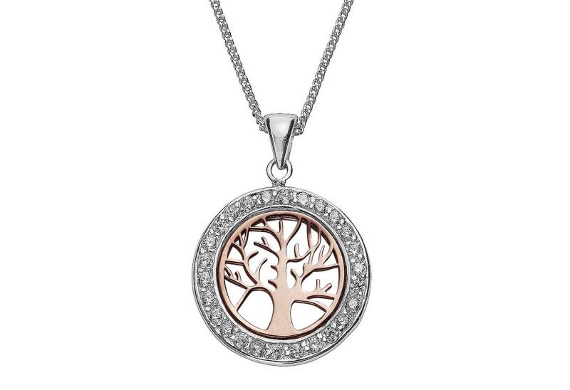 Zeeme Kette mit Anhänger Silber 925 zweifarbig mit Lebensbaum-Motiv von Zeeme