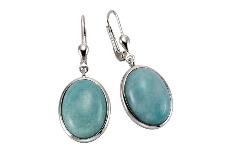 Zeeme Paar Ohrhänger Silber 925 rhodiniert mit 2x Amazonit 16x12mm von Zeeme