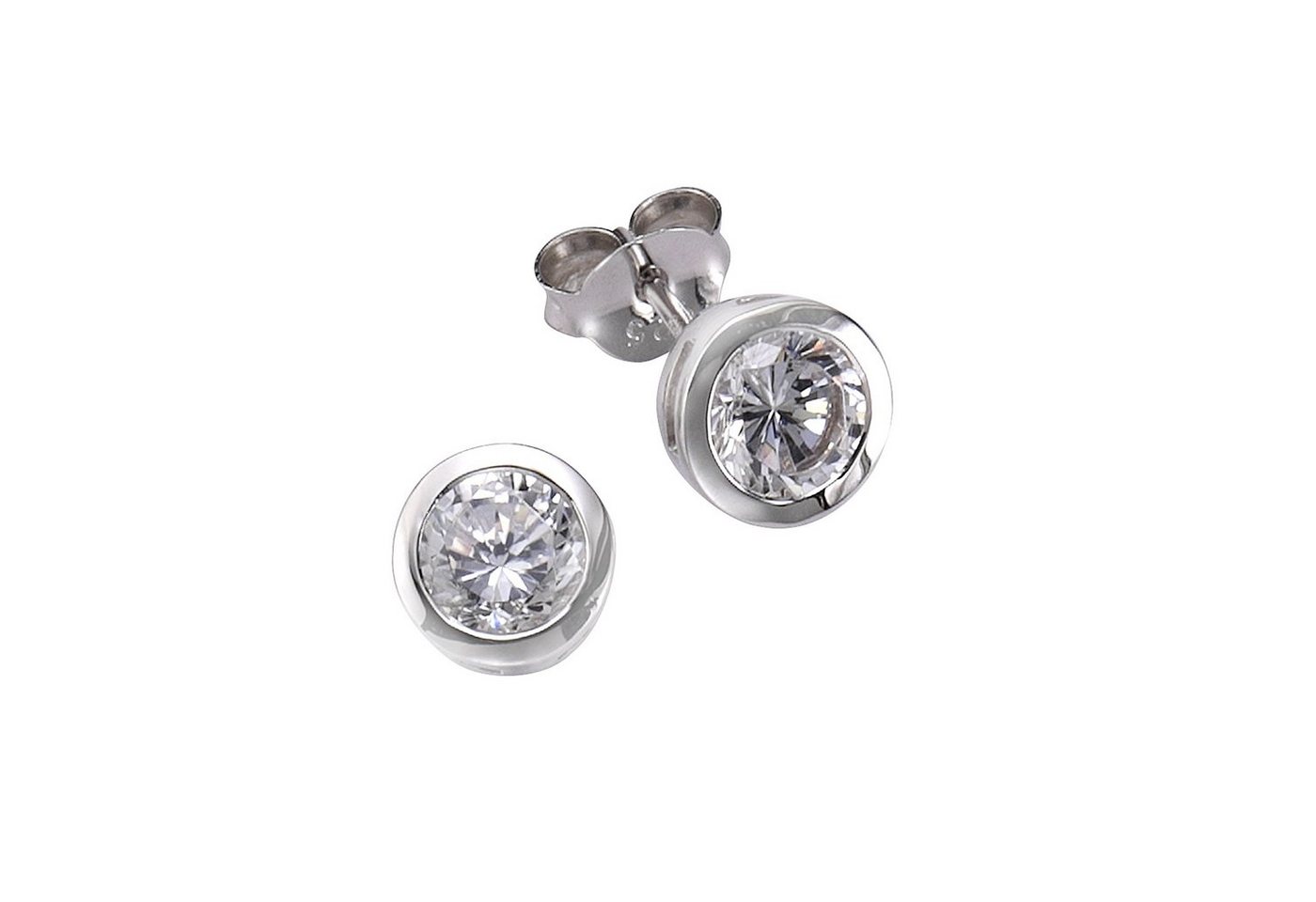 Zeeme Paar Ohrstecker 925/- Sterling Silber Zirkonia weiß von Zeeme