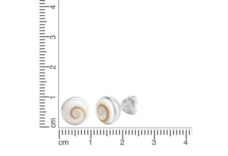Zeeme Paar Ohrstecker Silber 925 mit weißer Muschel 9mm von Zeeme