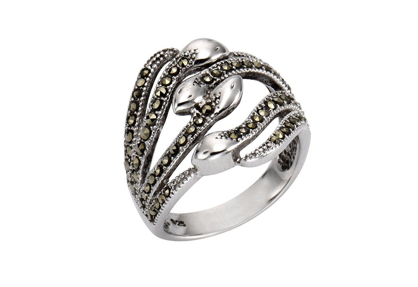 Zeeme Fingerring 925/- Sterling Silber Markasit von Zeeme