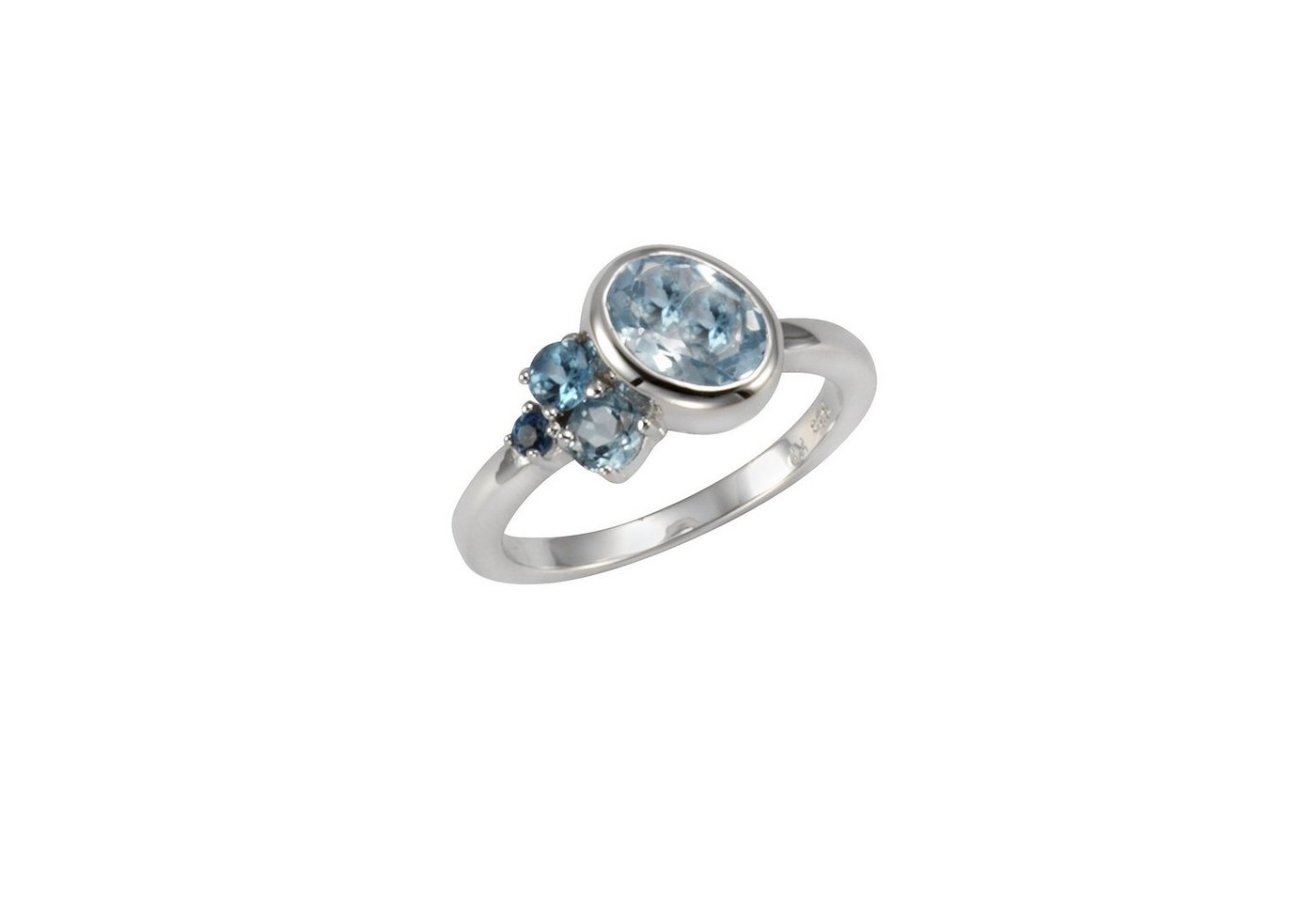 Zeeme Fingerring 925/- Sterling Silber rhodiniert Blautopas von Zeeme