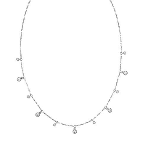 Zeeme Silber Damen Collier 925/- Sterling Silber 40+5cm Glänzend Zirkonia weiß 358250286 von Zeeme